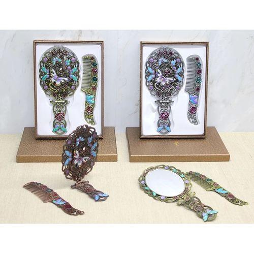 Kelebek Katlanabilir Ayna Ve Tarak Seti Büyük Boy