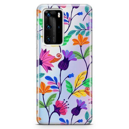 Huawei P40 Pro Kılıf Çiçek Cümbüşü Arka Kapak Koruma Desenli Full Koruyucu