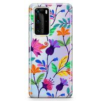 Huawei P40 Pro Kılıf Çiçek Cümbüşü Arka Kapak Koruma Desenli Full Koruyucu