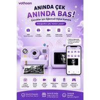 Çocuk Anında Baskılı Fotoğraf Makinesi 16mp Dijital Kamera 1080p Video Wifi Telefon Destekli