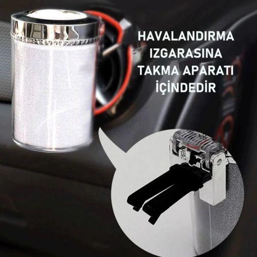 Araç İçi Oto Kokusuz Küllük Rgb Işıklı Kapaklı