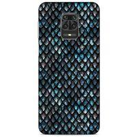 Xiaomi Redmi Note 9S Kılıf Dragons (10) Full Koruma Kılıfı Ejderha Skin Mavi Beyaz