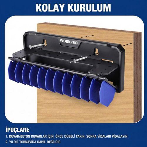WORKPRO WP433073 Çok Amaçlı El Aleti Duvar Askı/Depolama Rafı