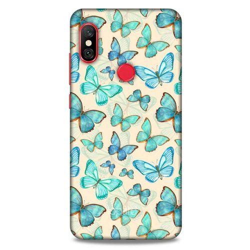 Xiaomi Mi A2 Lite Kılıf Kelebek Etkisi (13) Silikon Kap Lacivert