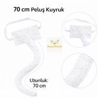 Beyaz Peluş Kuyruk Şekil Verilebilir 70 cm