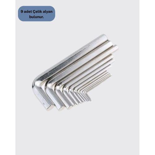 9 Parça Alyan Anahtar Seti Farklı Metrik Ölçü Pratik Taşıma