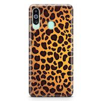 Samsung Galaxy M40 Kılıf Sarı Leopar Arka Kapak Koruma Desenli Full Koruyucu