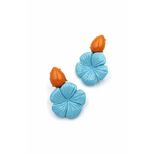 Çiçek Küpe - Turkuaz