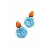 Çiçek Küpe - Turkuaz