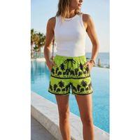 Deniz Şortu Fermuarlı Cepli File Astarlı Hızlı Kuruyan Premium - Neon Yeşili