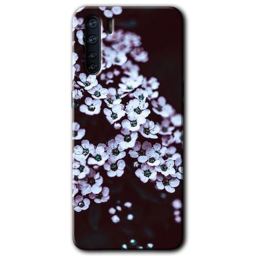 OPPO Oppo A91 Kılıf HD Desen Baskılı Arka Kapak - Beyaz Çiçek