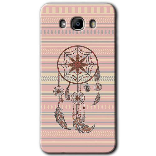 Samsung Galaxy J7 2016 HD Baskılı Kılıf + 9D Tam Ekran Koruyucu - Mandala Retro