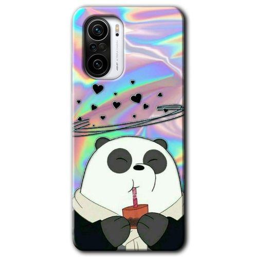 Xiaomi Redmi K40 Pro HD Baskılı Kılıf + 9D Tam Ekran Koruyucu - Milkshake Panda