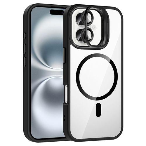 Apple iPhone 16 Kılıf Standlı ve Kamera Lens Hediyeli M-Safe Şarj Özellikli Zore Etro Kapak
