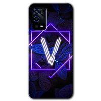 Oppo A55 Kılıf HD Desen Baskılı Arka Kapak - Dark Neon Yaprak V Harfi + Kırılmaz Cam