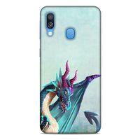 Samsung Galaxy A40 Kılıf Dragons (19) Kılıfları Mavi Ejderha