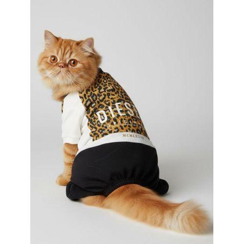 Diesel Leo Leopar Desenli Penye Kedi Tulum | Tüy Dökülmesini Azaltmaya Yardımcı | Yumuşak & Rahat Kedi Kıyafeti