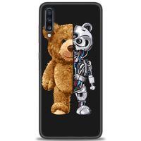 Samsung Galaxy A70 Kılıf HD Baskılı Kılıf - Ayı ve İskeleti + Tam Ekran Koruyucu