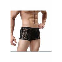 Fantezi Dantelli Seksi Siyah Erkek Boxer - Seksi Erkek İç Çamaşırı