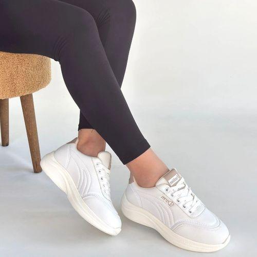 Yejja Beyaz Cilt Bağcıklı Spor Ayakkabı