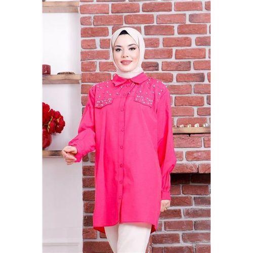 Neşe Taşlı Gömlek - 02087.025 - Fuşya