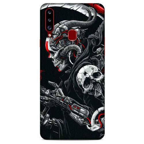 Samsung Galaxy A20s Uyumlu Kılıf Motorsiklet (23) Ultra Koruma Kılıfı Kurukafa