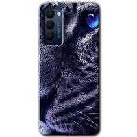 MRCİLETİSİM Tecno Camon 18T Kılıf HD Desen Baskılı Arka Kapak+Temperli Cam - Kaplan