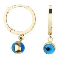 14 Ayar Altın Nazar Boncuklu Halka Küpe HSM10084