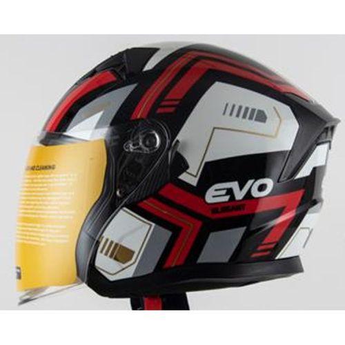 SEVGENT Kask Çenesiz Gözlüklü Evo Kırmızı-Siyah 52809 -S-