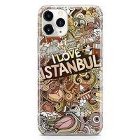 Apple iPhone 11 Pro Max Kılıf İstanbul Doodle Arka Kapak Koruma Desenli Full Koruyucu