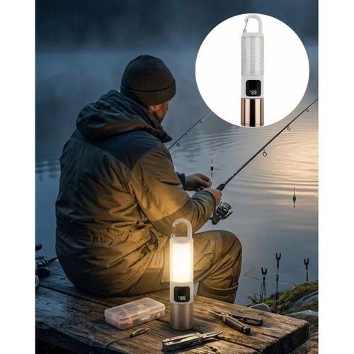 Çok Amaçlı Kamp Feneri Usb Şarjlı Çift Işık Kaynaklı Güç Ekranlı Led Aydınlatma