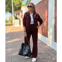 Kadın Uzun Kollu önden Fermuarlı Pul Payetli Alt üst Viskon Iki Iplik Takım