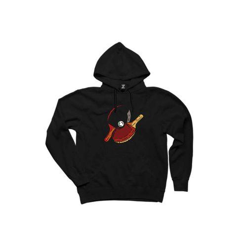 Ping Pong Classic Siyah Kapşonlu Sweatshirt Hoodie