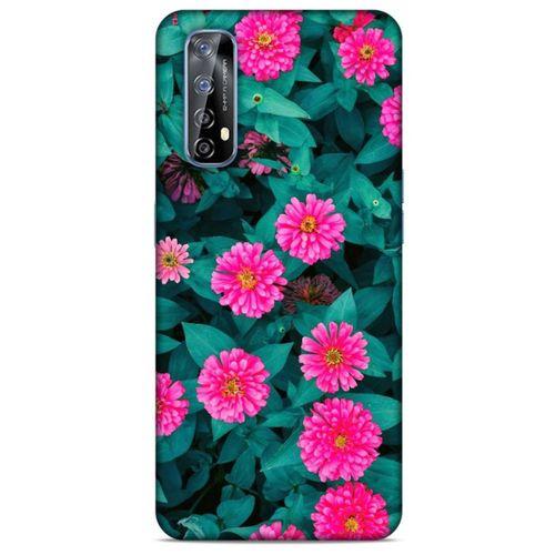 Lopard Huawei P Smart 2021 Uyumlu Kılıf Bahar (39) Liquid Crystal Kılıf Fuşya Çiçekler