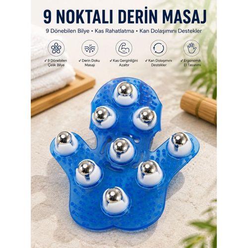 9 Bilyeli El Şeklinde Omuz Bacak Masaj Aleti Masaj Eldiveni Giyilebilir Plastik Vücut Sıkılaştırıcı