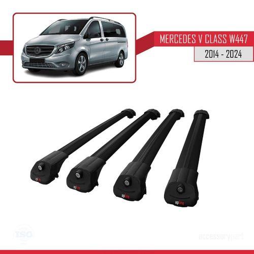 Mercedes V Class W447 2014 ve Sonrası ile uyumlu ACE-1 Ara Atkı Tavan Barı SİYAH 4 ADET BAR