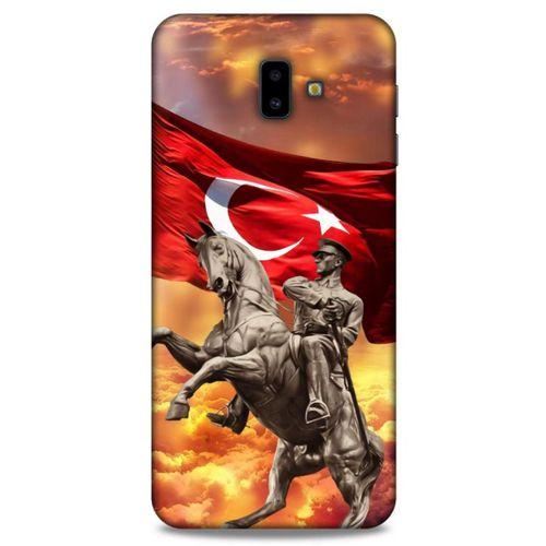 Samsung Galaxy J6 Plus Kılıf Atatürk (47) Crystal Flex Kılıf Kızıl Bulut