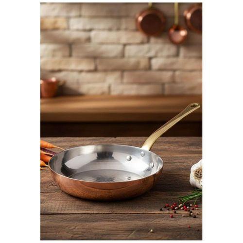 Turna Bakır Şahika Tava 4 No 20 Cm Sadece Taban El Dövme Kırmızı Turna7567-1