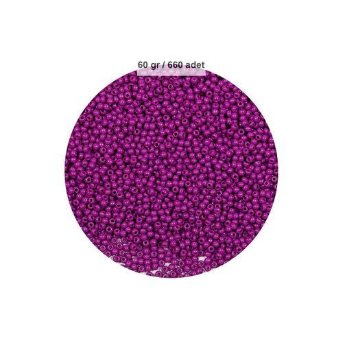 Fuşya Renk 4 mm Yaklaşık 660 adet / 60 gram Cam Boncuk Oya Yazma Bileklik ve Kolye