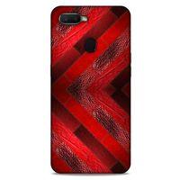 Oppo Ax7 Kılıf Patchwork (28) Arka Kapak Kırmızı Siyah