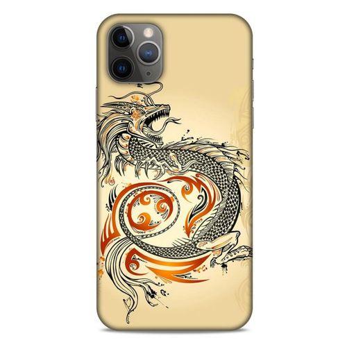 Apple Iphone 11 Pro Max Kılıf Dragons (27) Tasarımlı Kılıf Siyah Ejderha Dövmesi