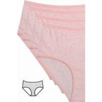 4'lü Yeni Seri Renkli Yüksek Bel Fitilli Ribana Bato Külot Pembe
