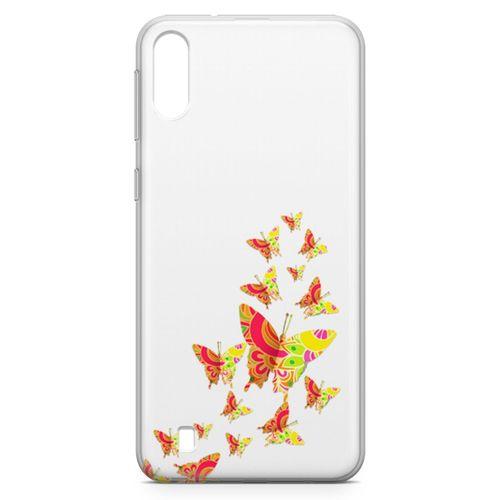 Samsung Galaxy M10 Kılıf Colorful Kelebek Arka Kapak Koruma Desenli Full Koruyucu