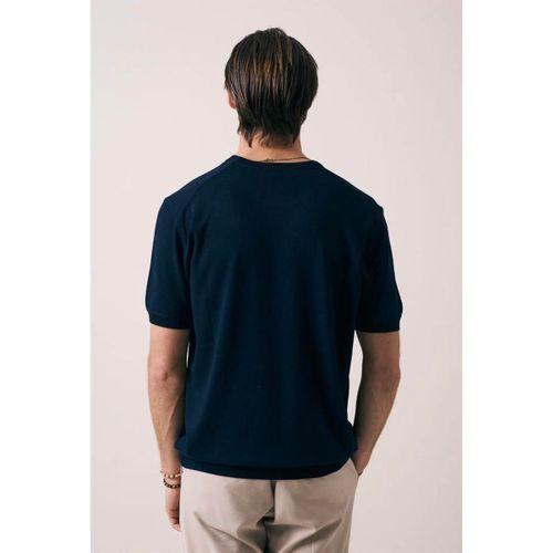 Kwon Bisiklet Yaka Basic Kısa Kollu İnce Triko Erkek T-Shirt - Lacivert