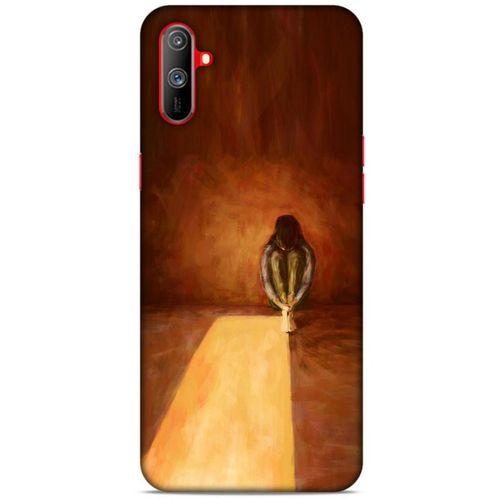 Oppo Realme C3 Kılıf Depresyon (47) Crystal Flex Kılıf Siyah Kırmızı
