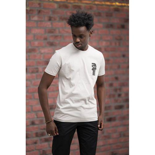 Slim Fit Sıfır Yaka Baskılı Pamuklu T-Shirt