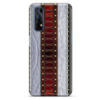 Oppo Realme 7 Kılıf Patchwork (11) Tam Koruma Siyah Gri
