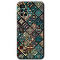 Xiaomi Redmi 10 Kılıf HD Desen Baskılı Arka Kapak + Temperli Cam - Mat Mandala