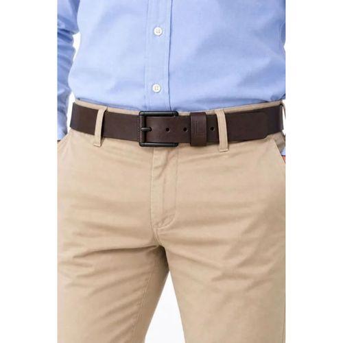 Erkek Koyu Kahverengi 4 Cm Metal Tokalı Kot Ve Kumaş Pantolon Kemeri