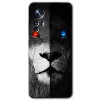 Potkal Hediye Fabrikası Xiaomi Mi 12 Kılıf HD Desen Baskılı Arka Kapak - Fire and Ice Lion
